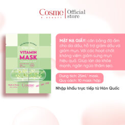 MẶT NẠ GIẤY GIẢM MỤN MỜ THÂM COSME STEM CELL VITAMIN MASK WHITENING & ACNE